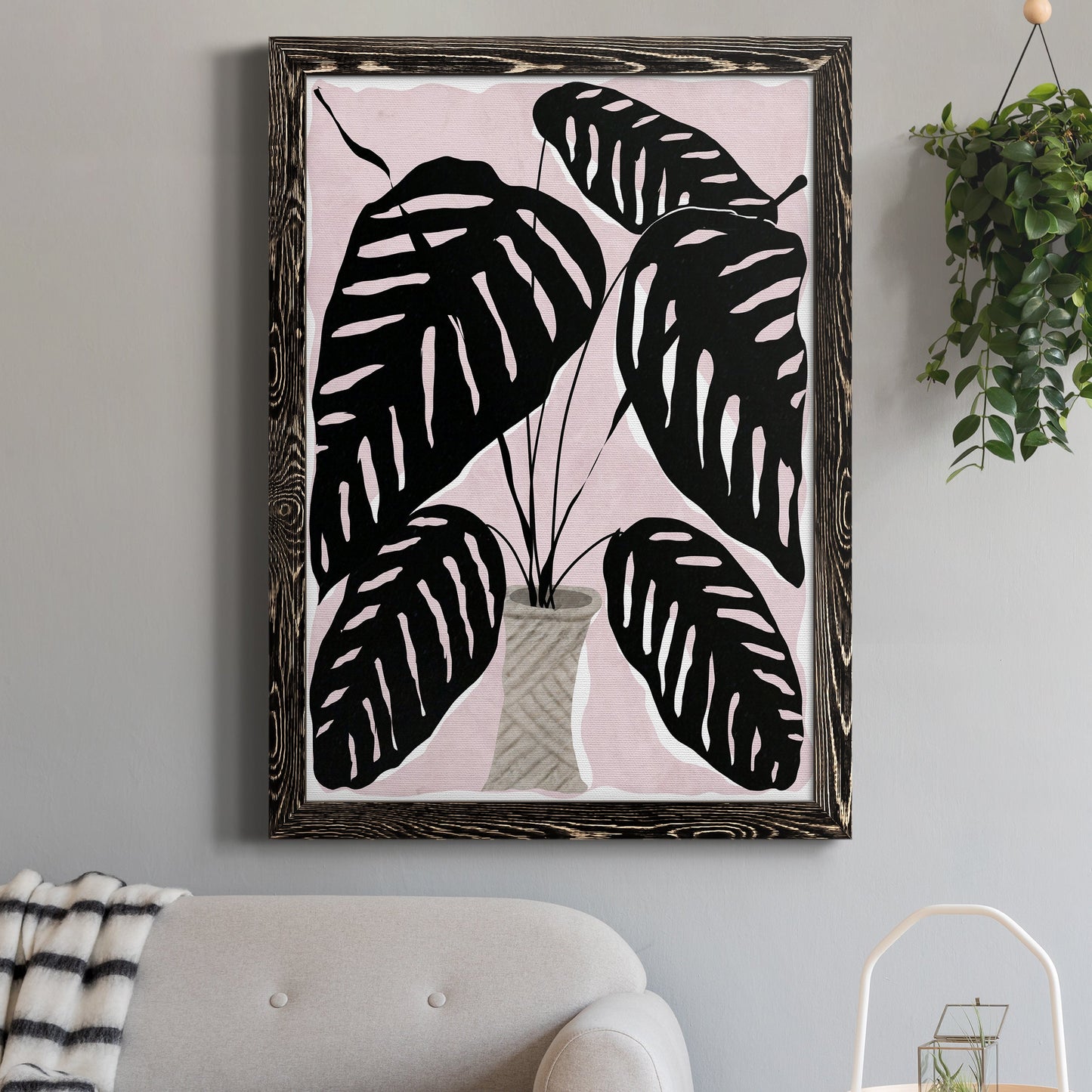 Potted Plant I - Barnwood Framed Canvas Print