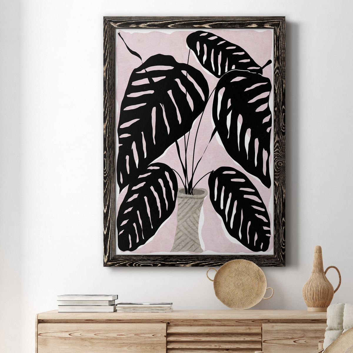 Potted Plant I - Barnwood Framed Canvas Print