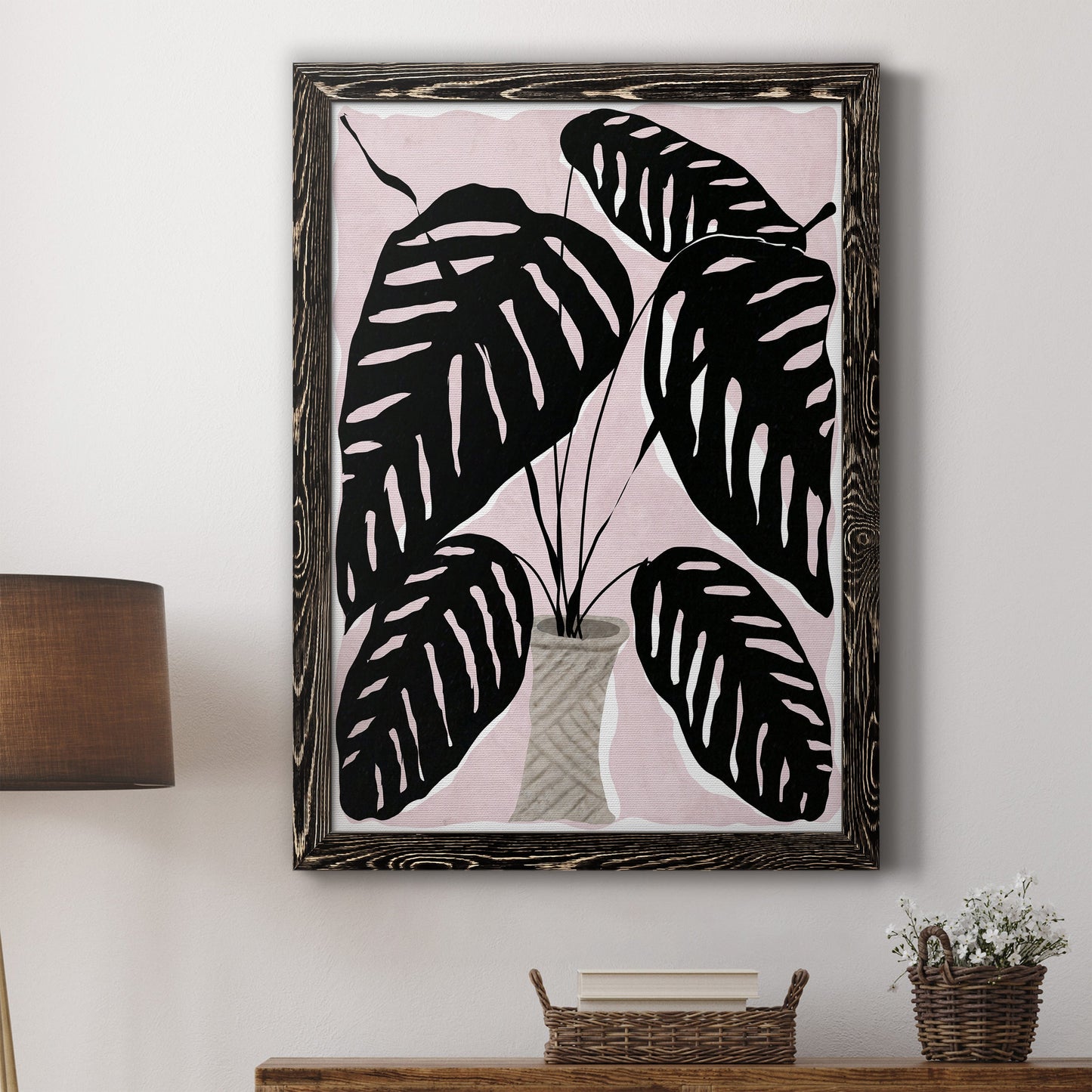 Potted Plant I - Barnwood Framed Canvas Print