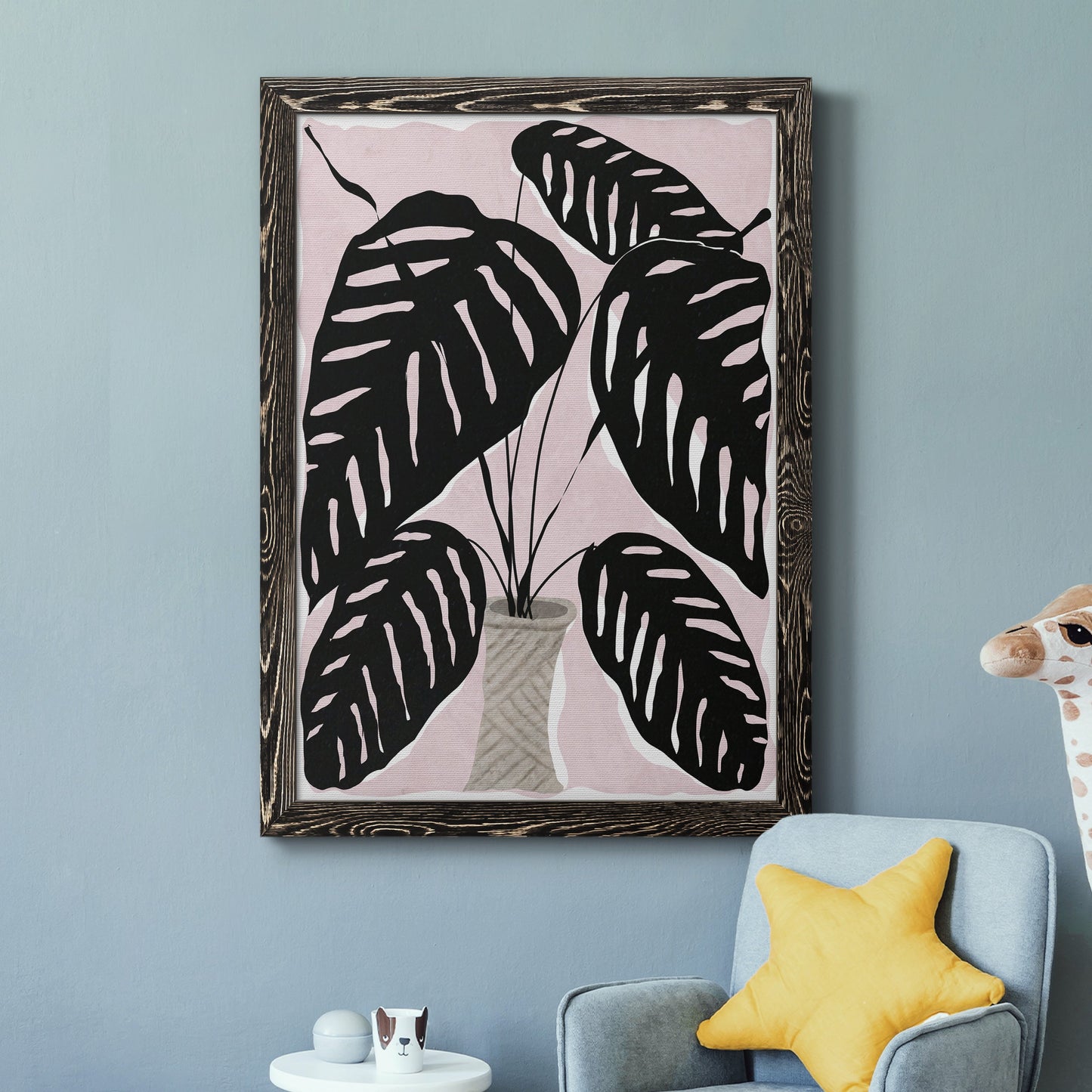 Potted Plant I - Barnwood Framed Canvas Print