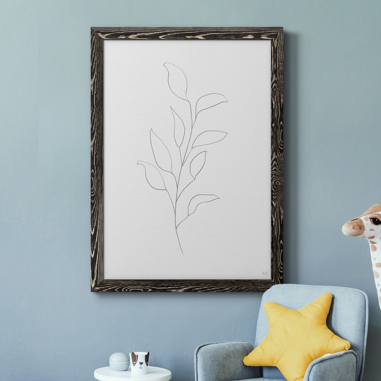 Botanical Gesture VI - Barnwood Framed Canvas Print
