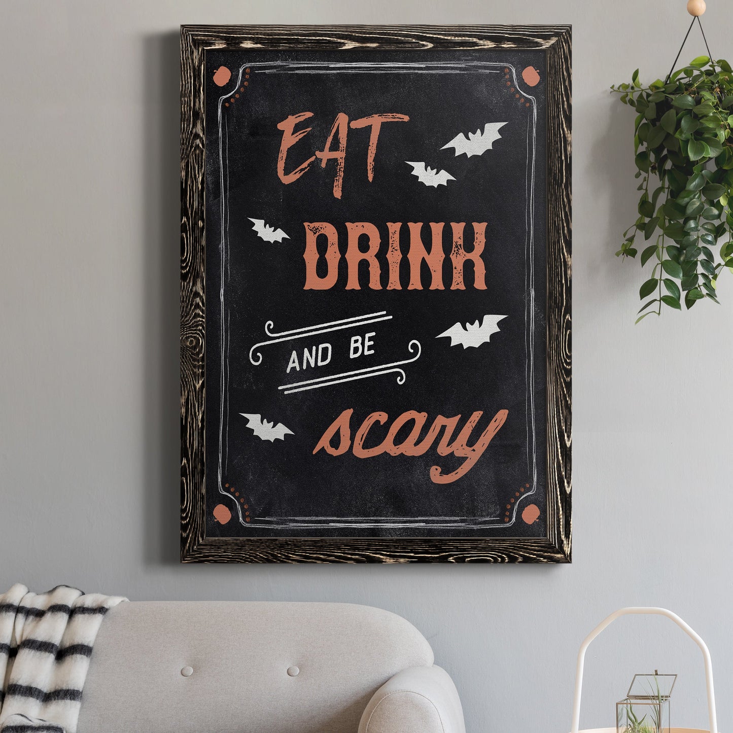 Be Scary - Barnwood Framed Canvas Print