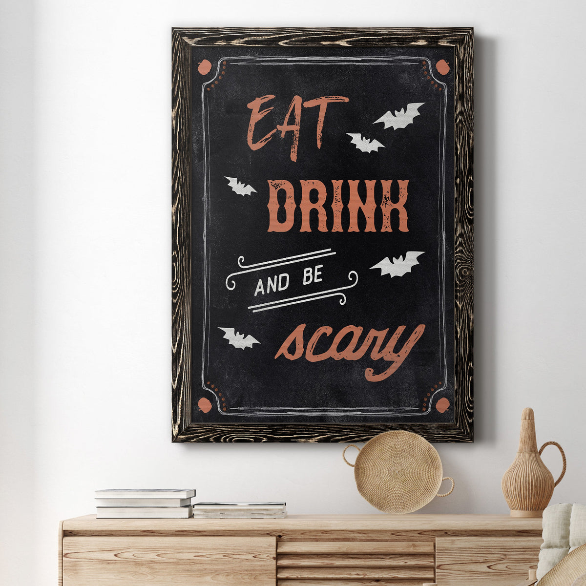 Be Scary - Barnwood Framed Canvas Print