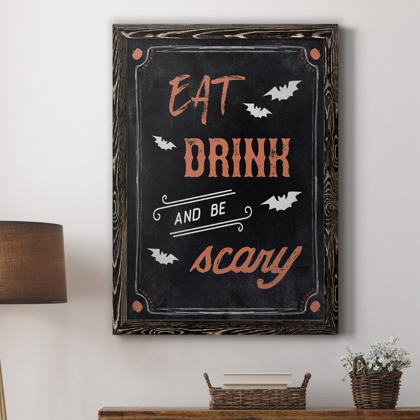 Be Scary - Barnwood Framed Canvas Print