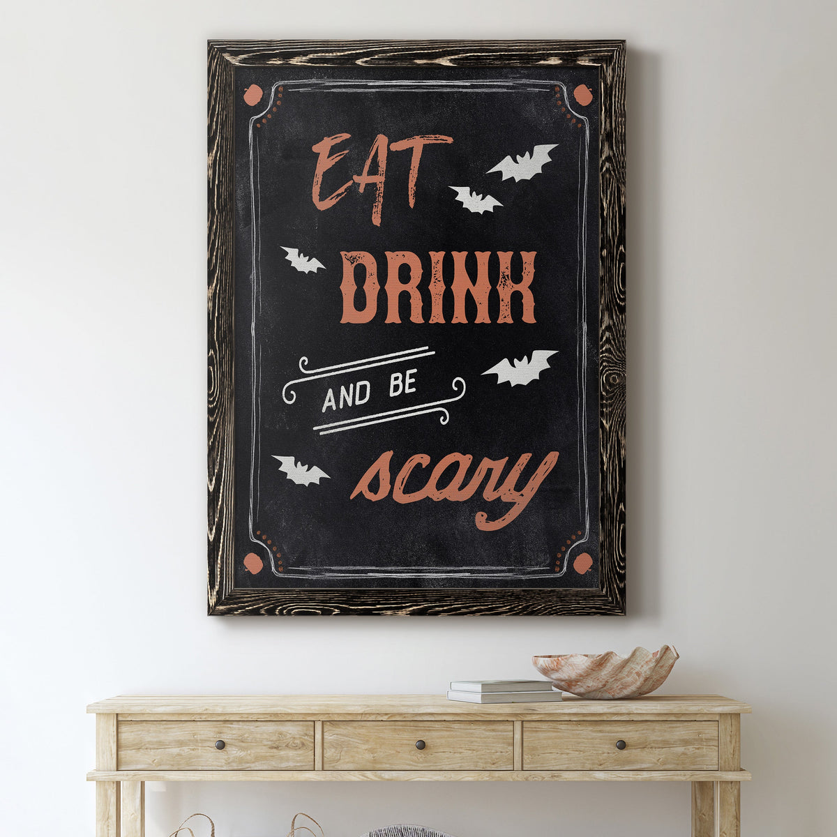 Be Scary - Barnwood Framed Canvas Print