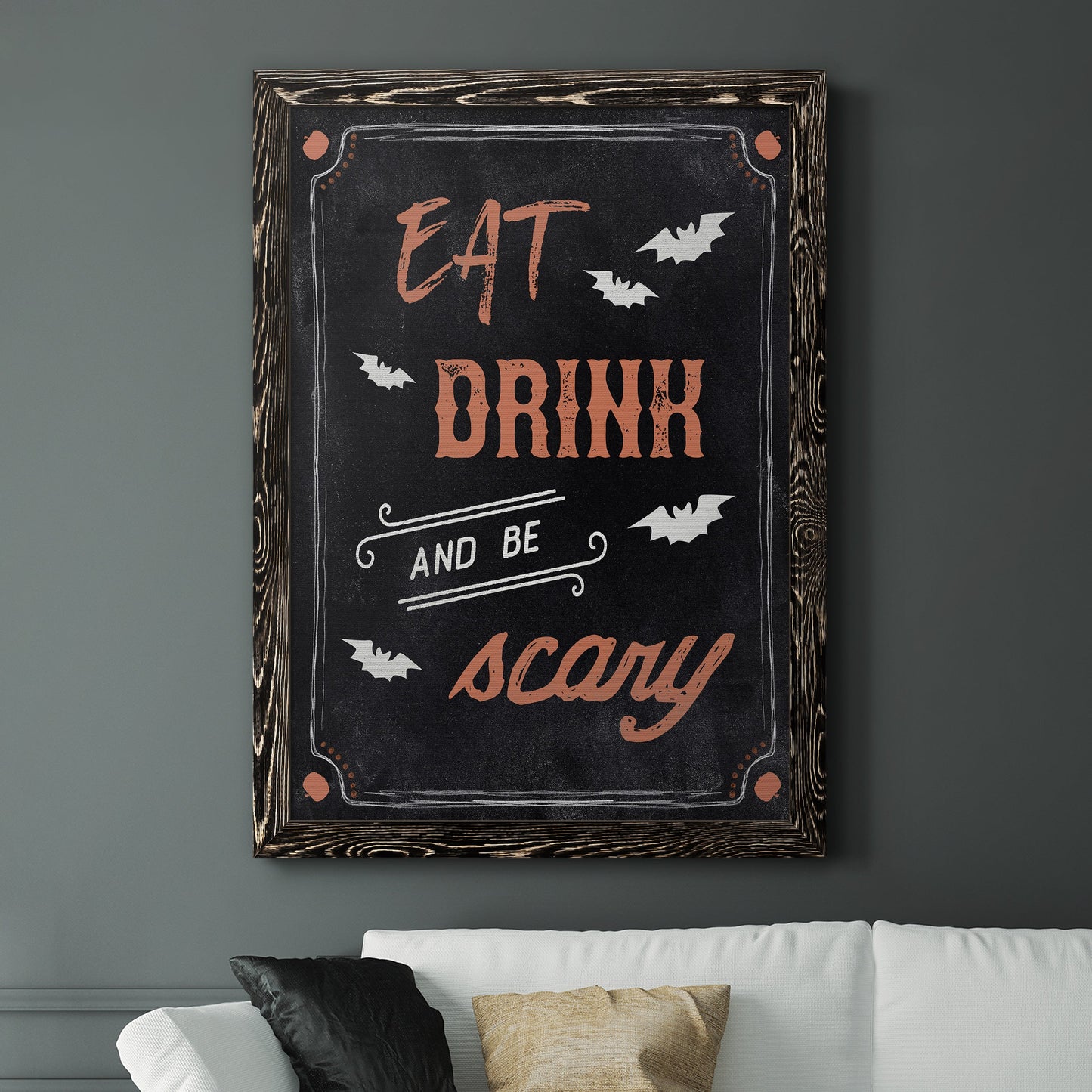 Be Scary - Barnwood Framed Canvas Print