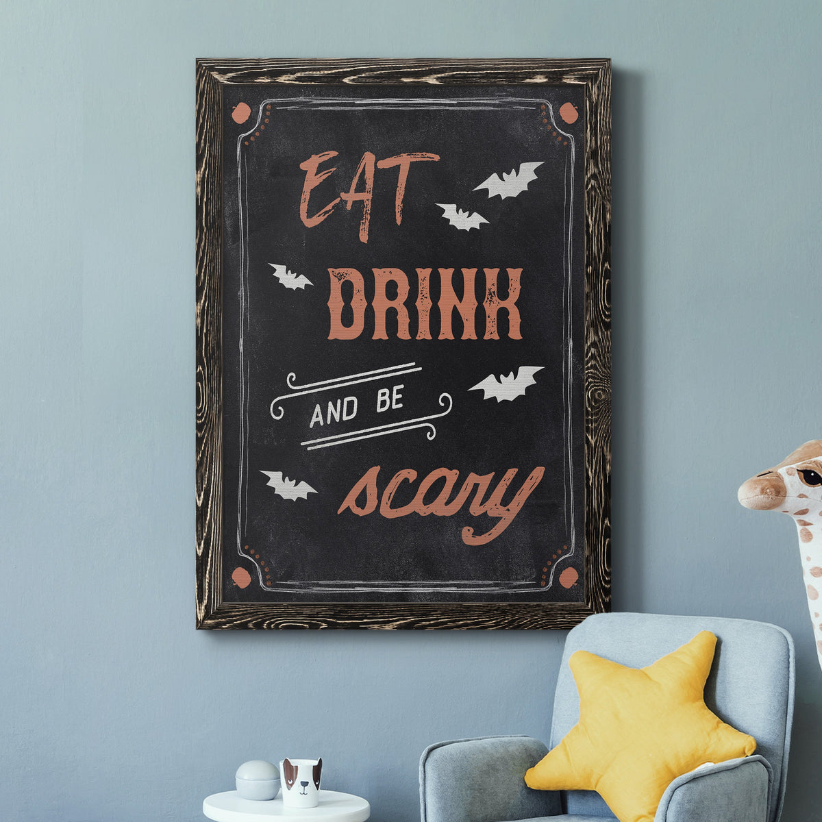 Be Scary - Barnwood Framed Canvas Print