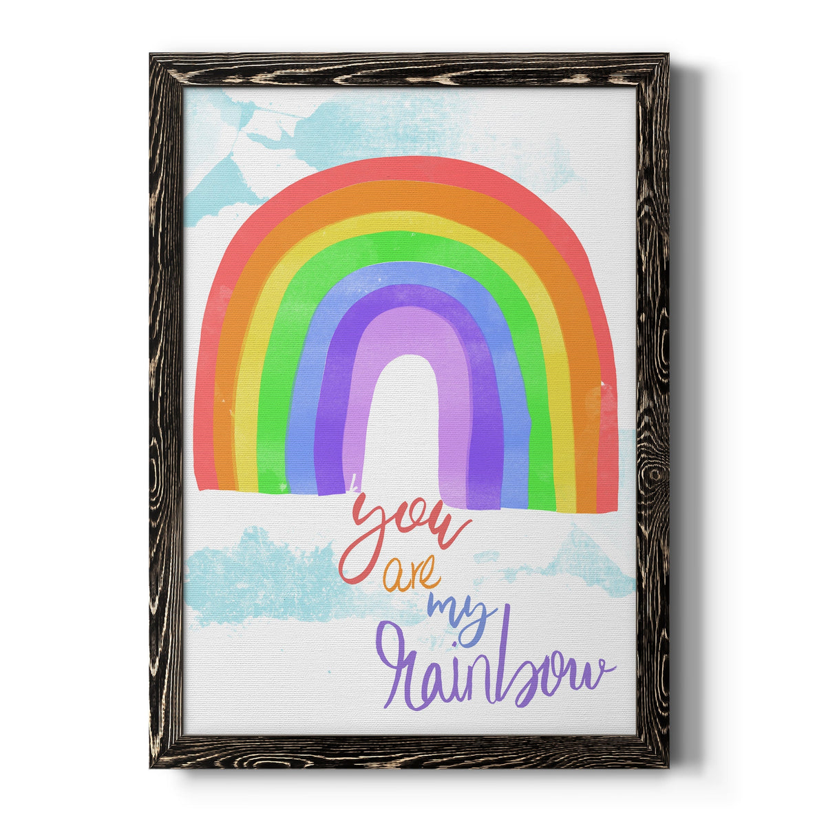 You Are My Rainbow - Barnwood Framed Canvas Print