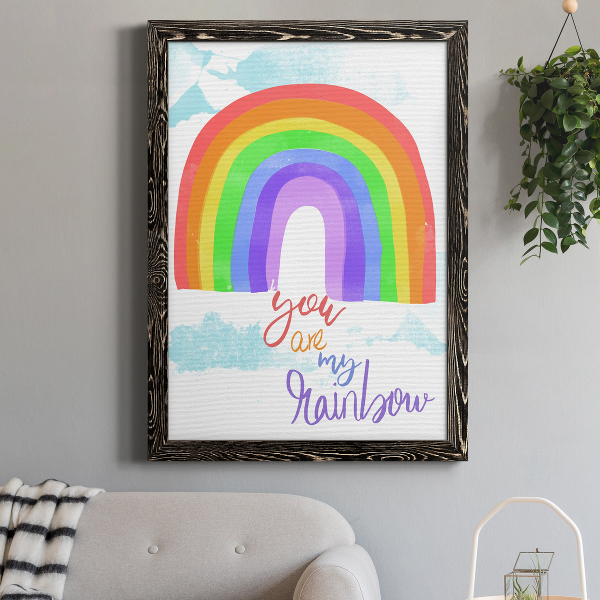 You Are My Rainbow - Barnwood Framed Canvas Print