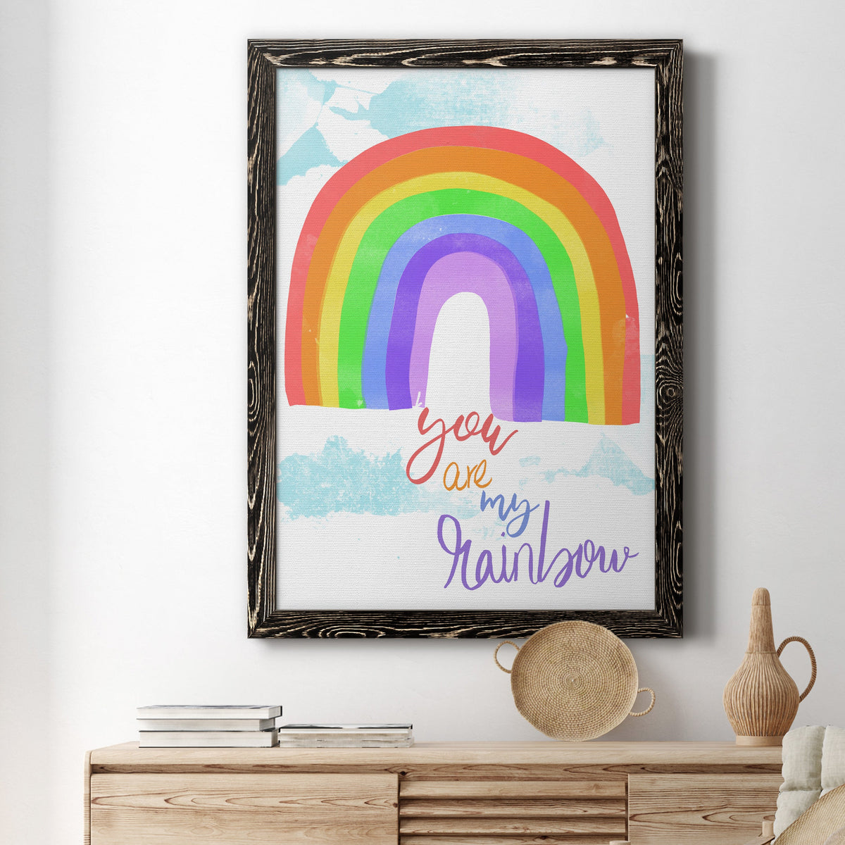 You Are My Rainbow - Barnwood Framed Canvas Print