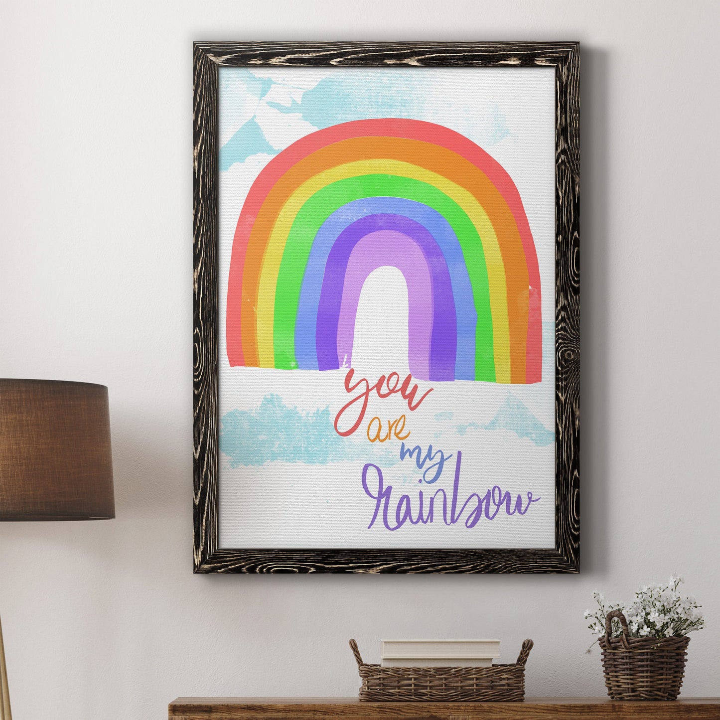 You Are My Rainbow - Barnwood Framed Canvas Print