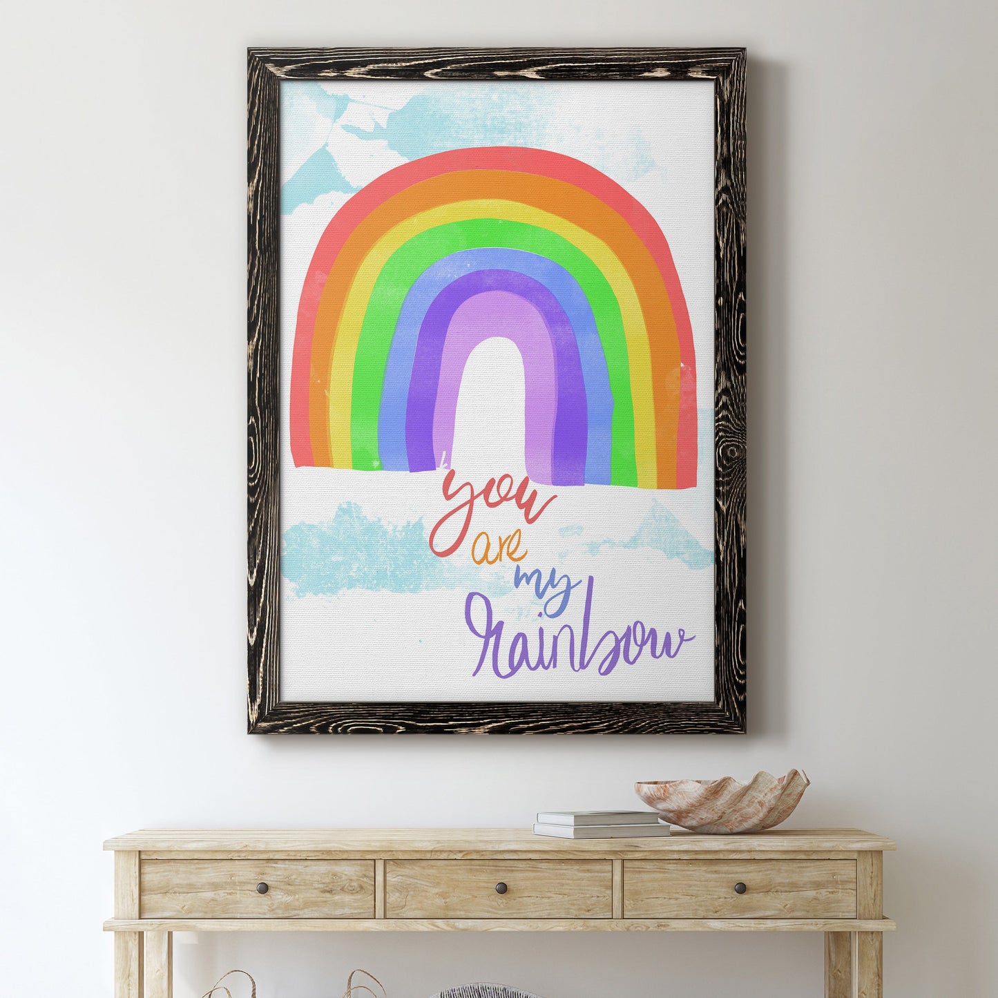 You Are My Rainbow - Barnwood Framed Canvas Print