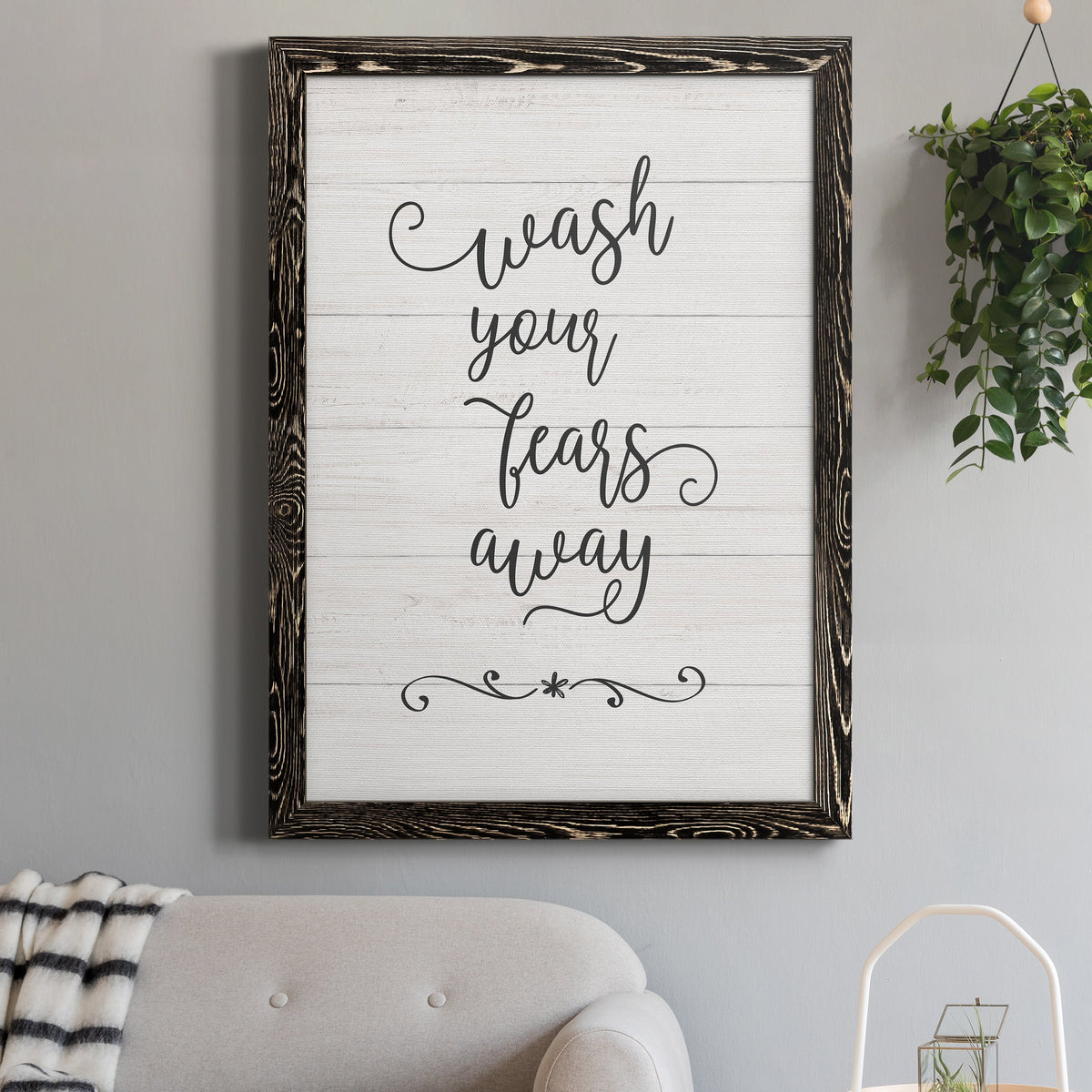 Wash Fears - Barnwood Framed Canvas Print