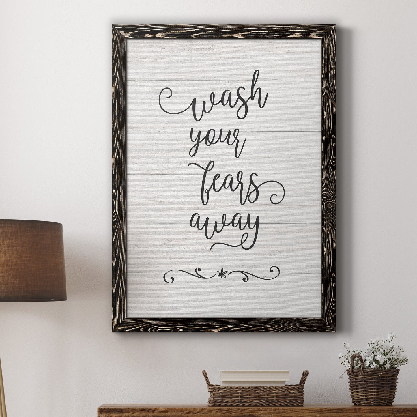Wash Fears - Barnwood Framed Canvas Print