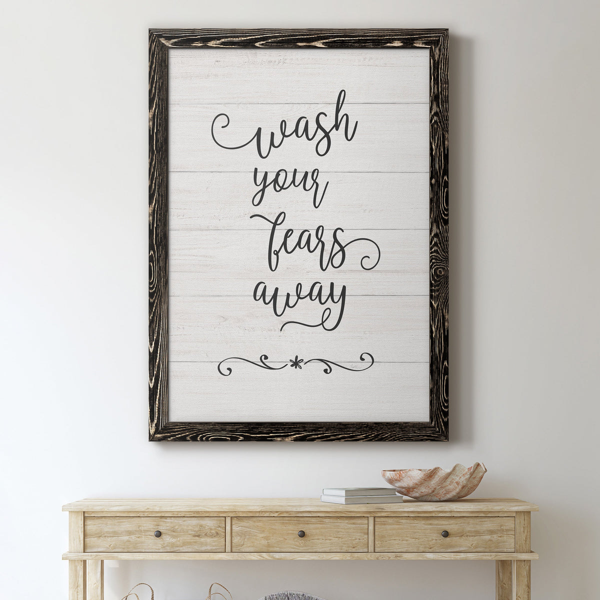 Wash Fears - Barnwood Framed Canvas Print
