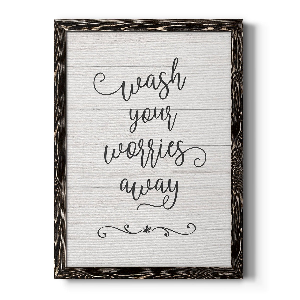 Wash Worries - Barnwood Framed Canvas Print