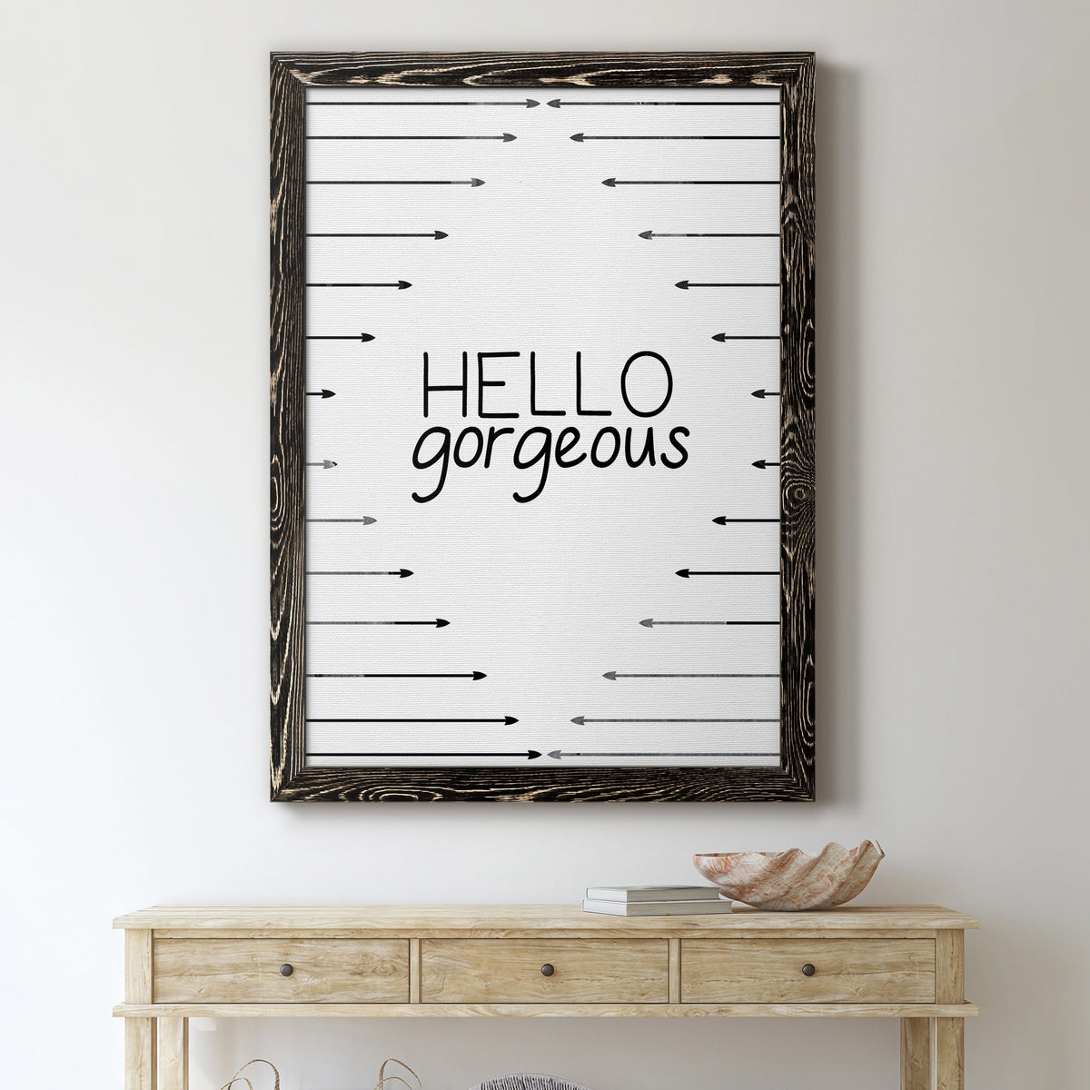 Hello Gorgeous - Barnwood Framed Canvas Print