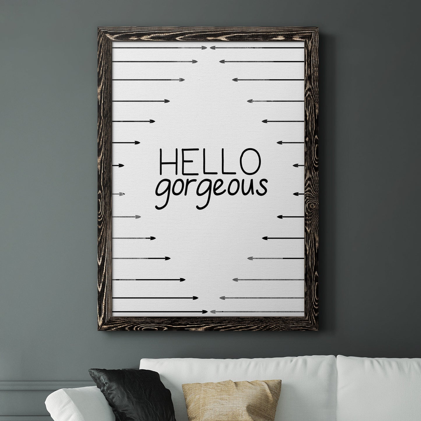 Hello Gorgeous - Barnwood Framed Canvas Print