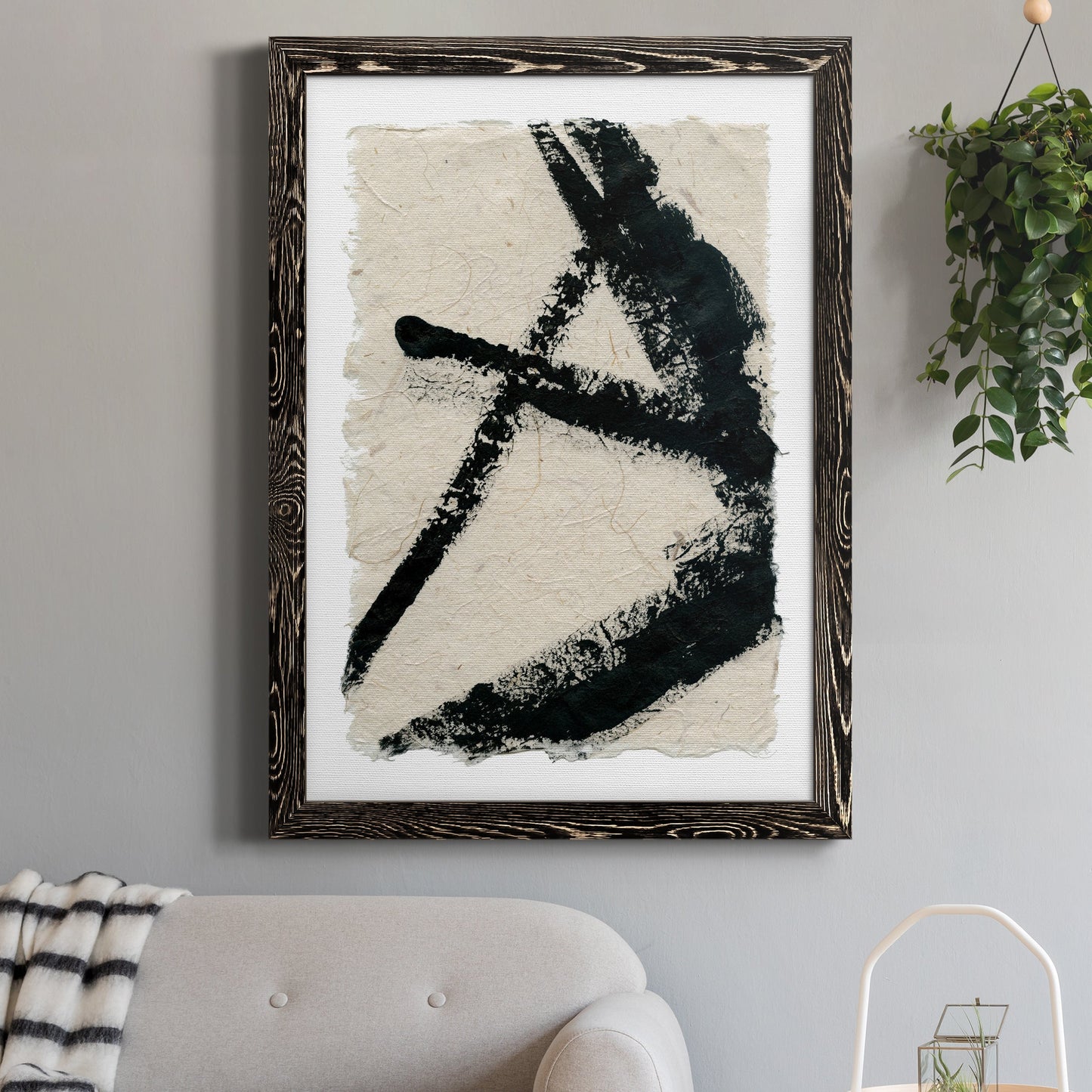 Lines Crossed I - Barnwood Framed Canvas Print