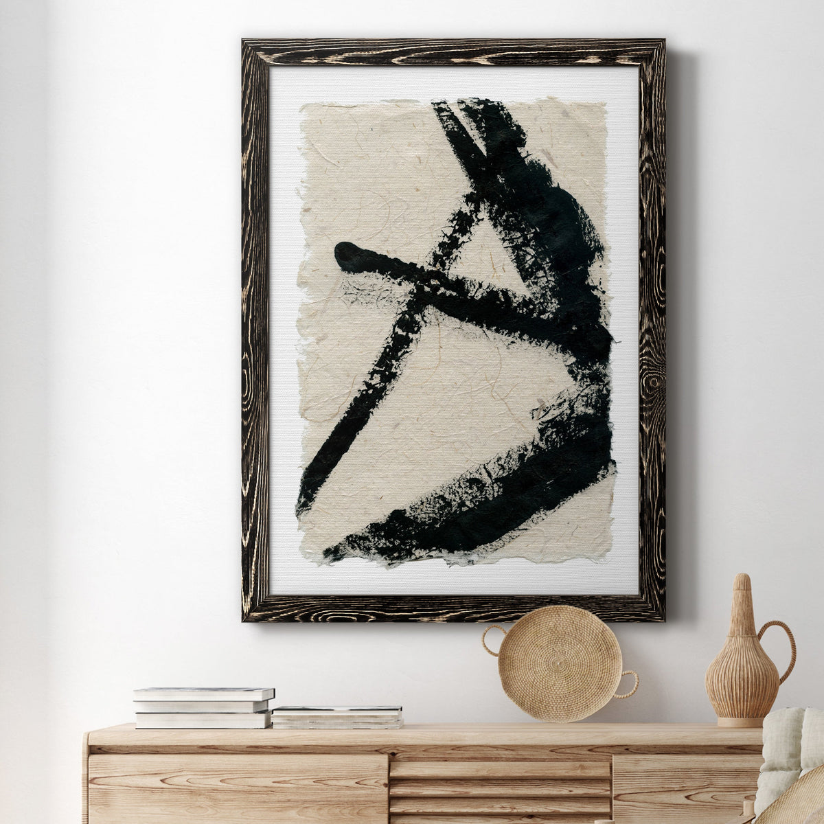 Lines Crossed I - Barnwood Framed Canvas Print