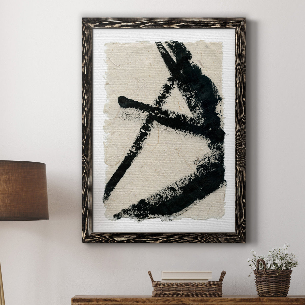 Lines Crossed I - Barnwood Framed Canvas Print