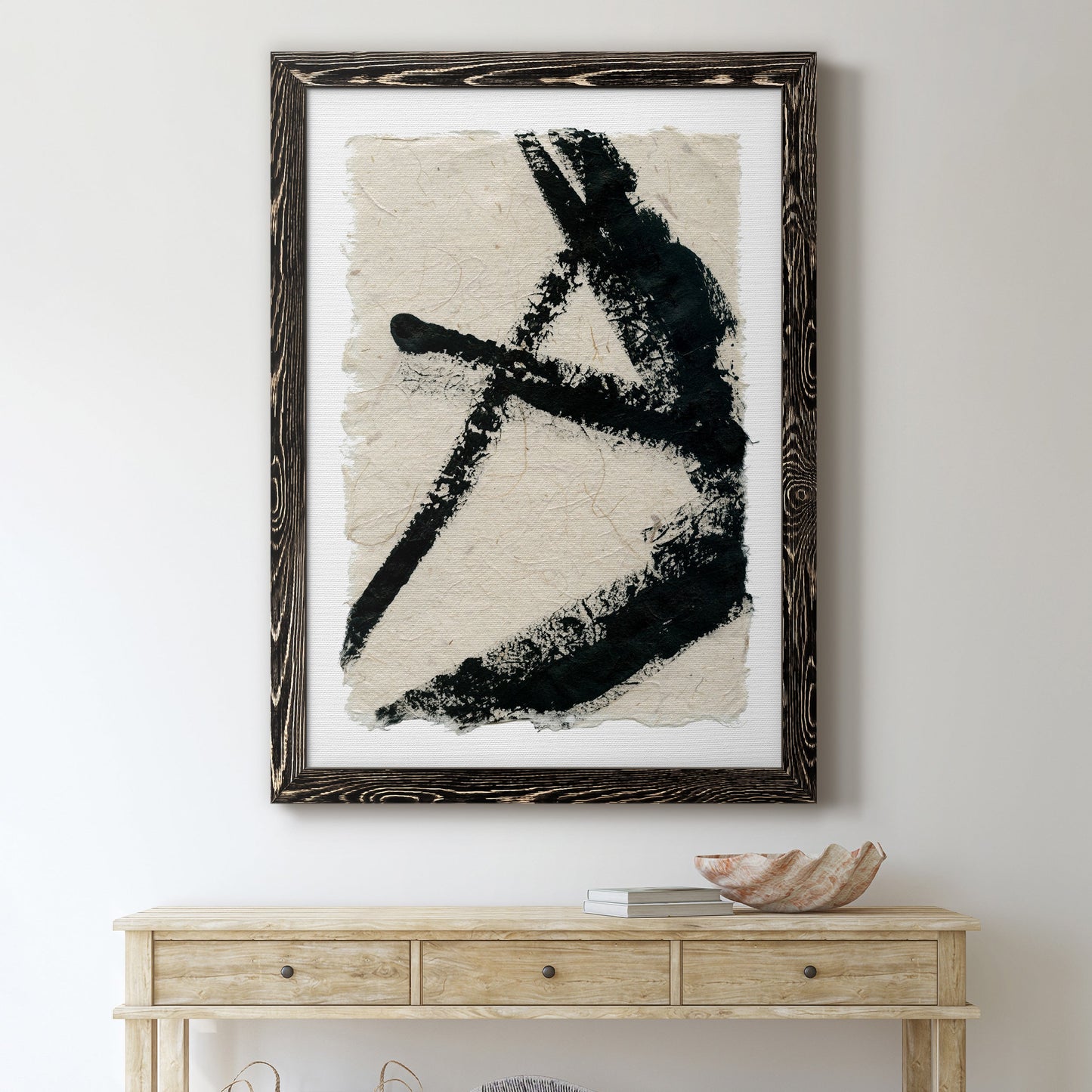 Lines Crossed I - Barnwood Framed Canvas Print
