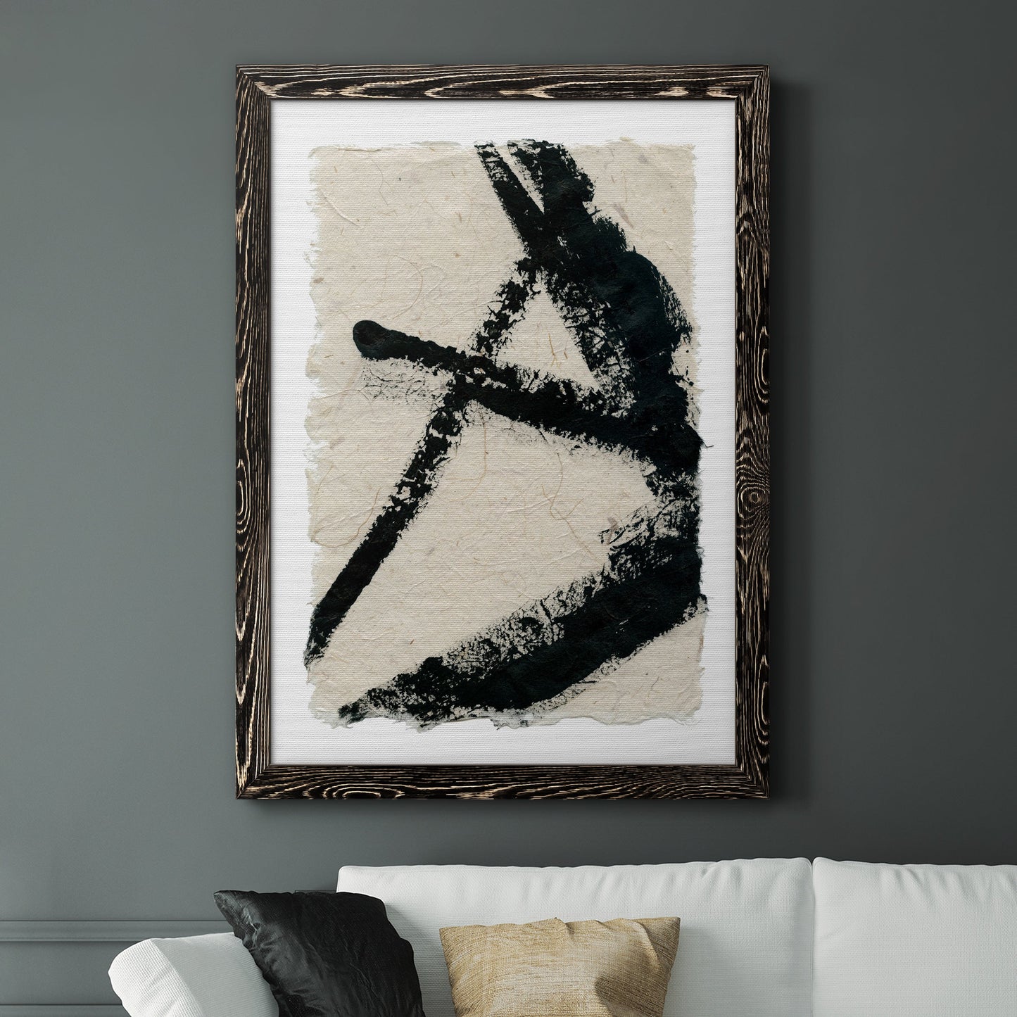 Lines Crossed I - Barnwood Framed Canvas Print