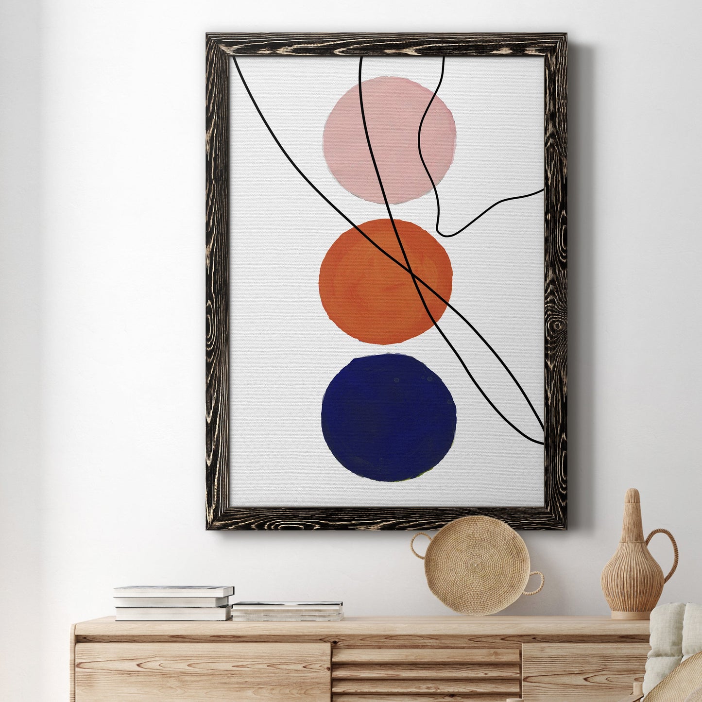 Millenium Geo Abstract - Barnwood Framed Canvas Print