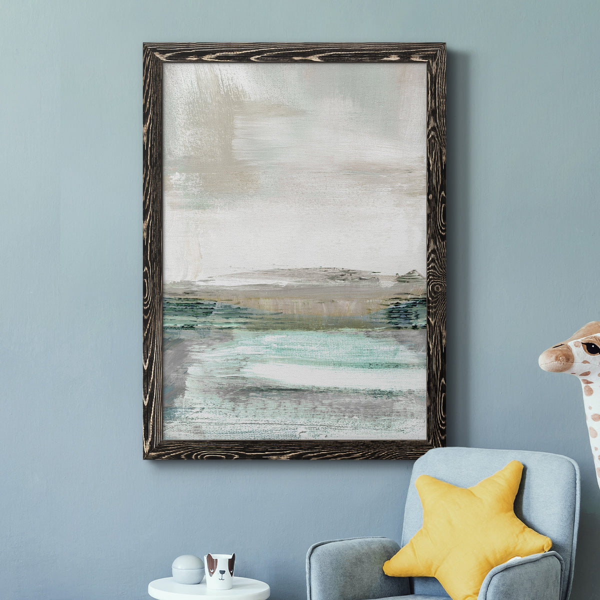 Summer Teal I - Barnwood Framed Canvas Print