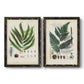 Set of two black barnwood framed canvas prints featuring two natural-history fern plates featuring vintage fern specimens with botanical details.