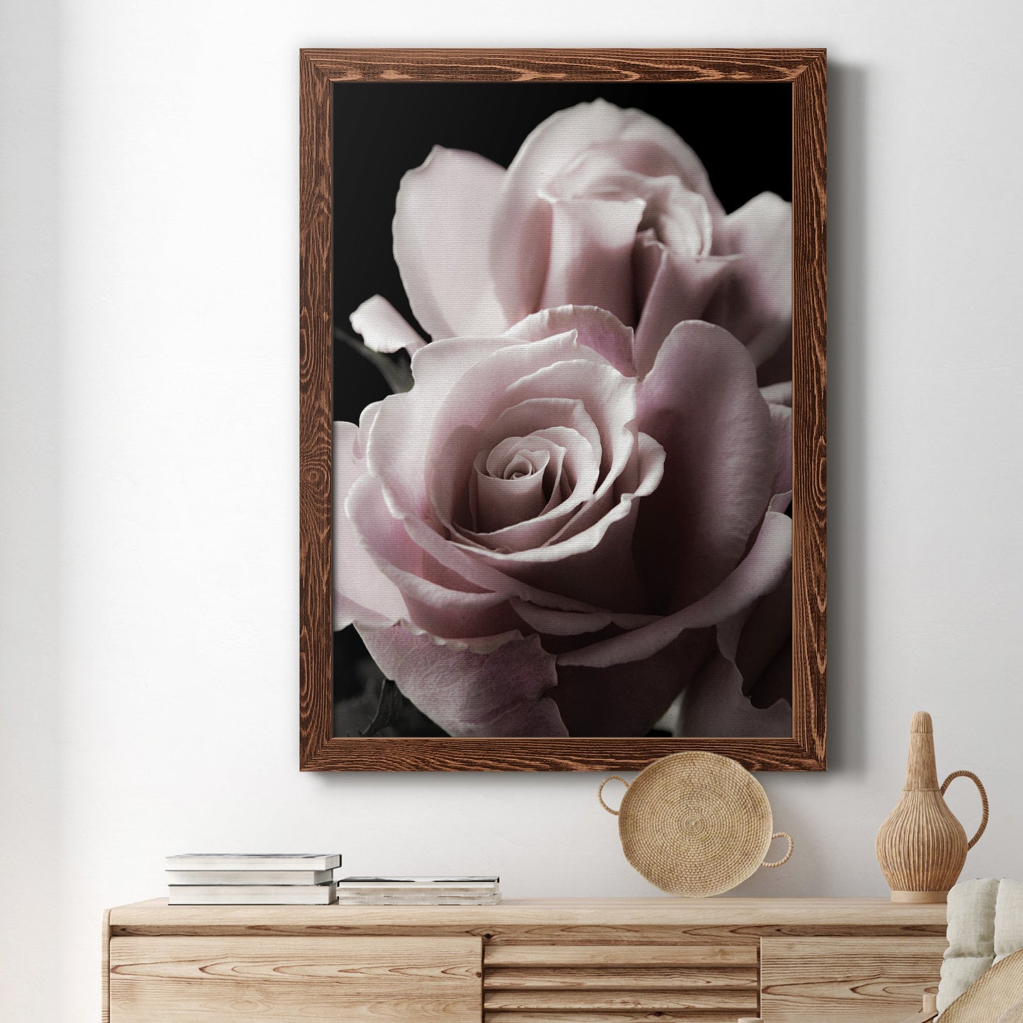 Rose Noir II - Barnwood Framed Canvas Print