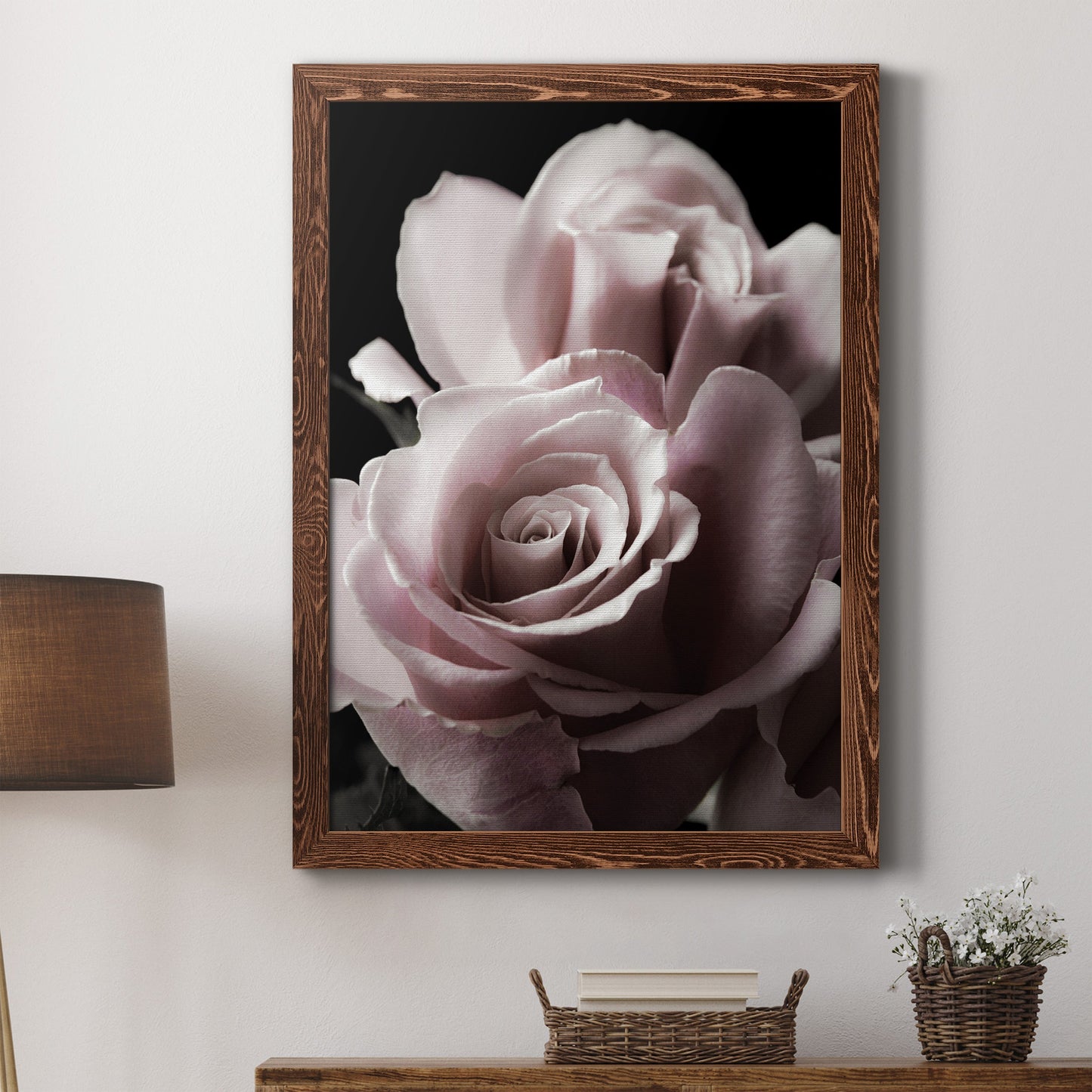 Rose Noir II - Barnwood Framed Canvas Print