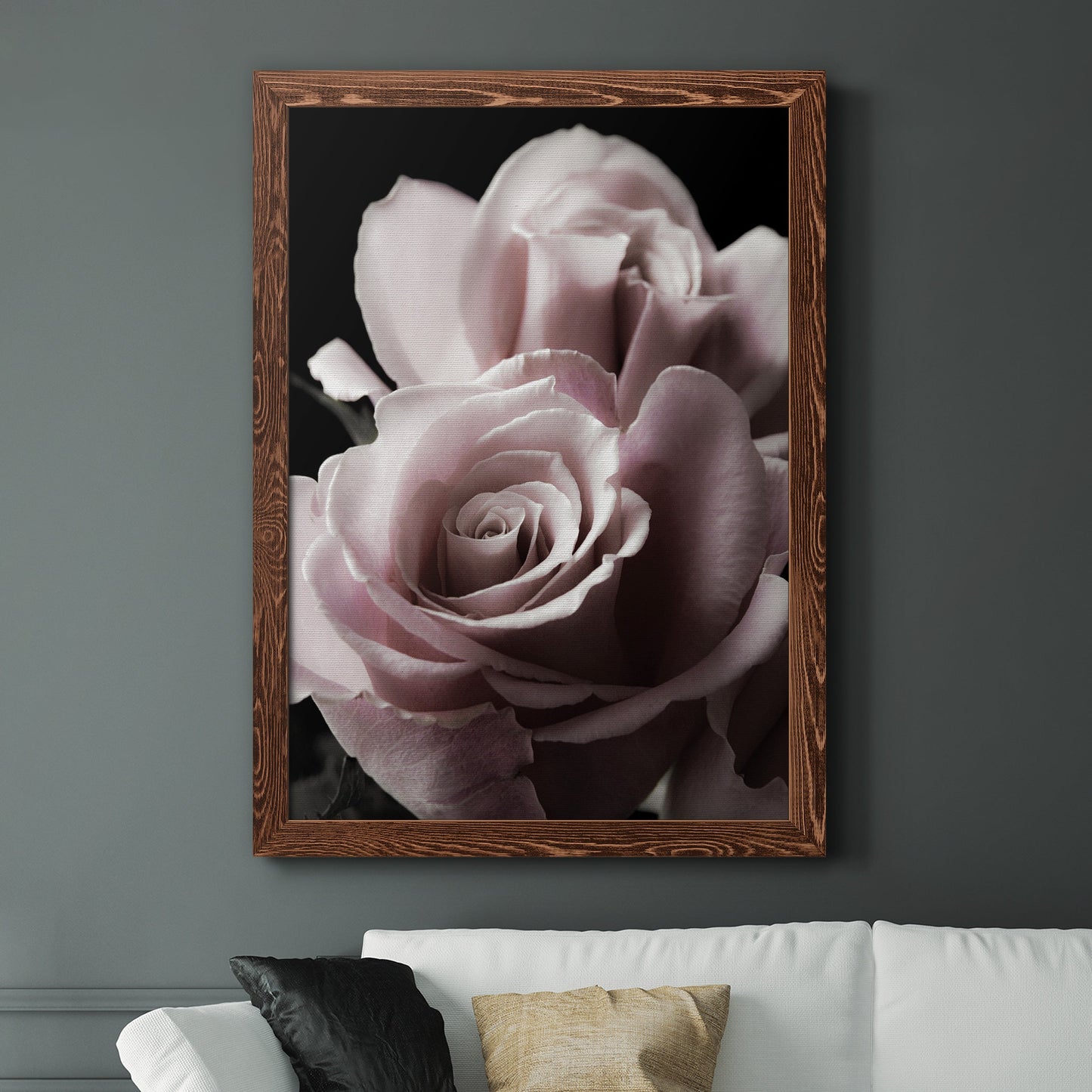 Rose Noir II - Barnwood Framed Canvas Print