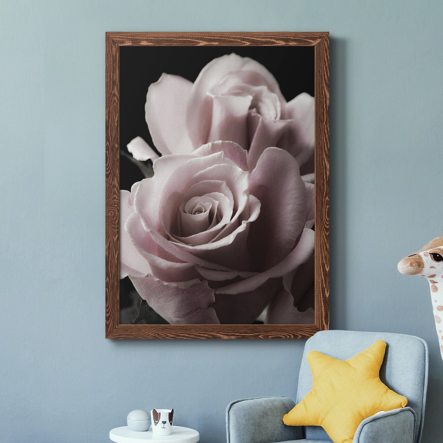Rose Noir II - Barnwood Framed Canvas Print