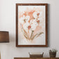 White and Coral Orchid I - Barnwood Framed Canvas Print