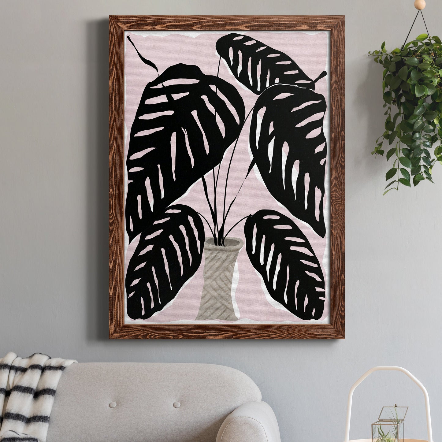 Potted Plant I - Barnwood Framed Canvas Print