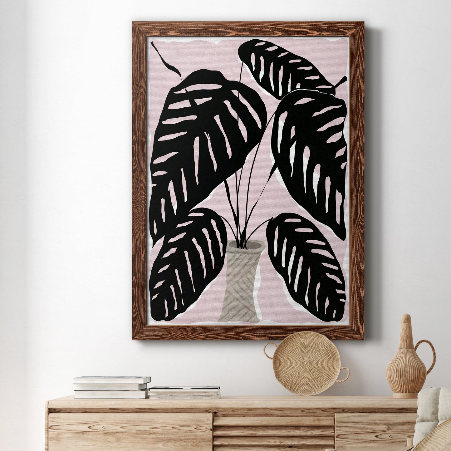 Potted Plant I - Barnwood Framed Canvas Print