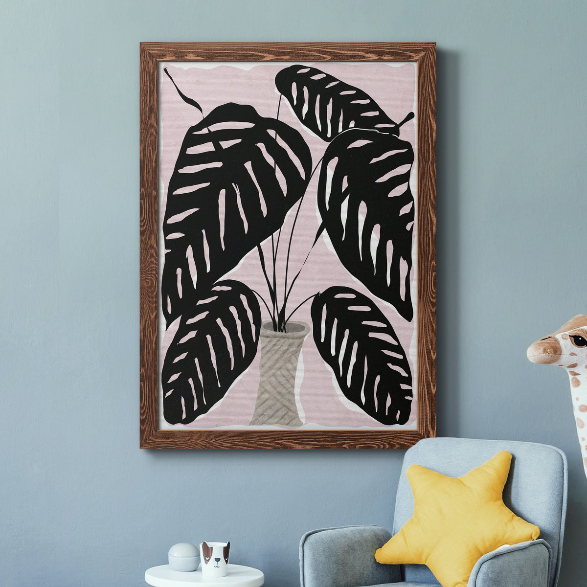 Potted Plant I - Barnwood Framed Canvas Print