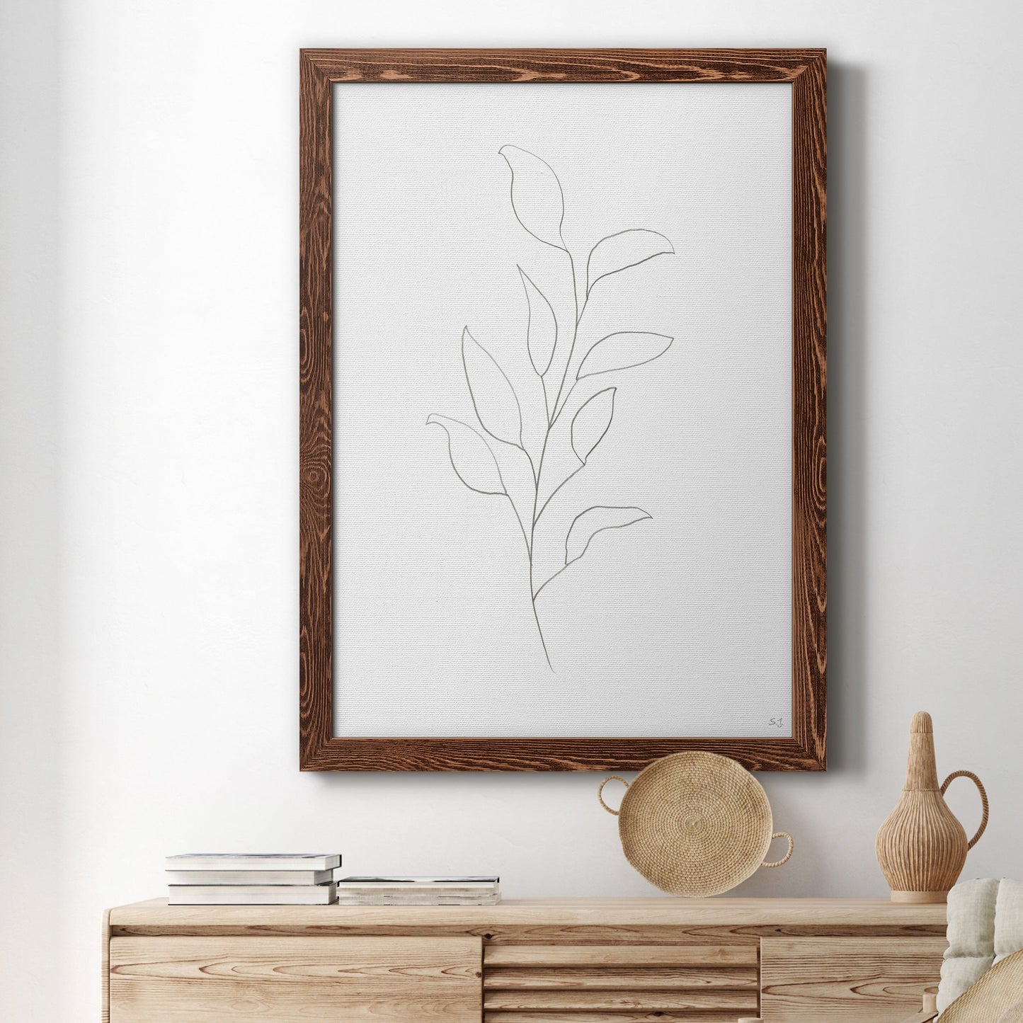 Botanical Gesture VI - Barnwood Framed Canvas Print
