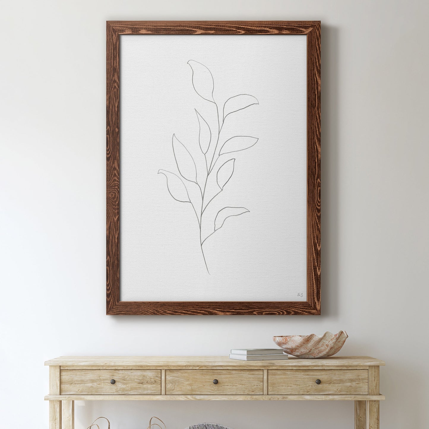Botanical Gesture VI - Barnwood Framed Canvas Print