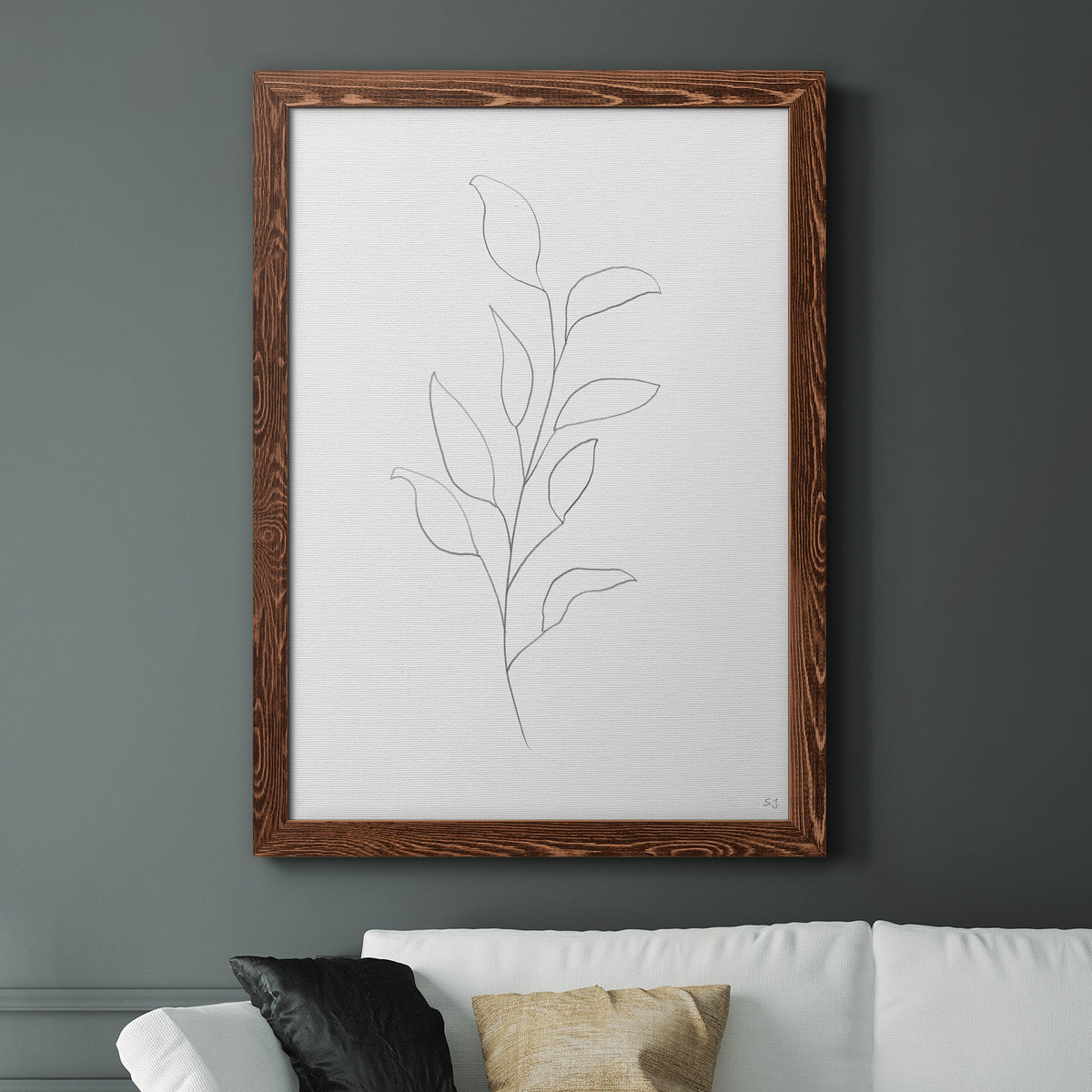 Botanical Gesture VI - Barnwood Framed Canvas Print