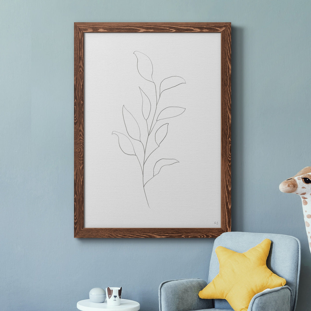 Botanical Gesture VI - Barnwood Framed Canvas Print