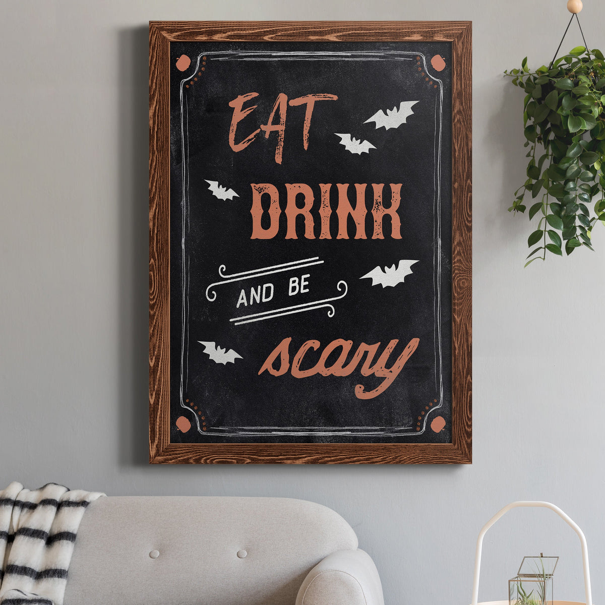 Be Scary - Barnwood Framed Canvas Print