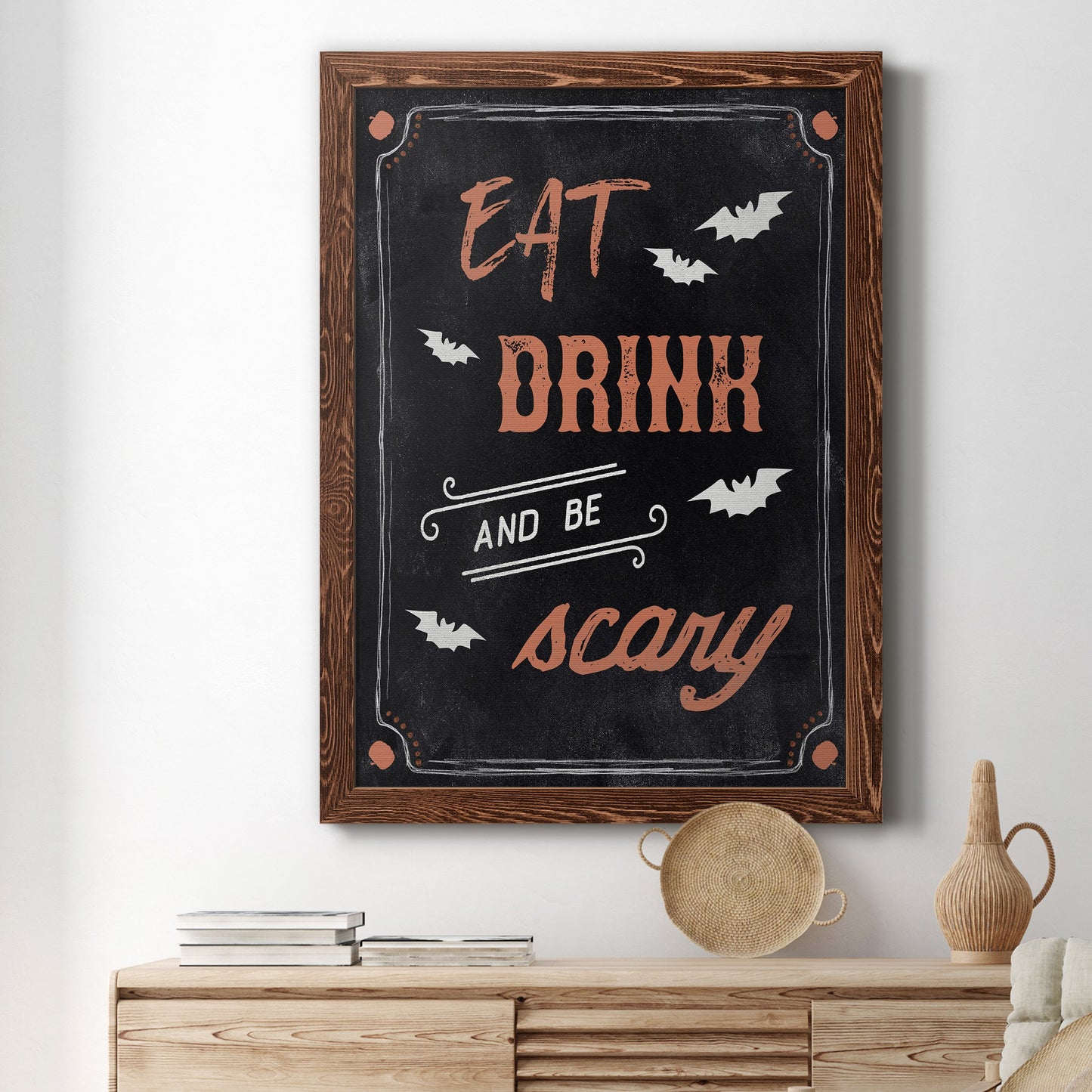 Be Scary - Barnwood Framed Canvas Print