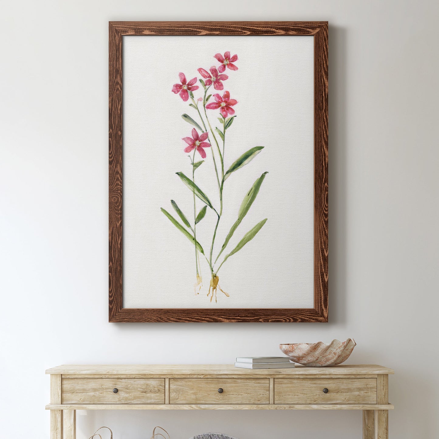 Delicate Pink II - Barnwood Framed Canvas Print