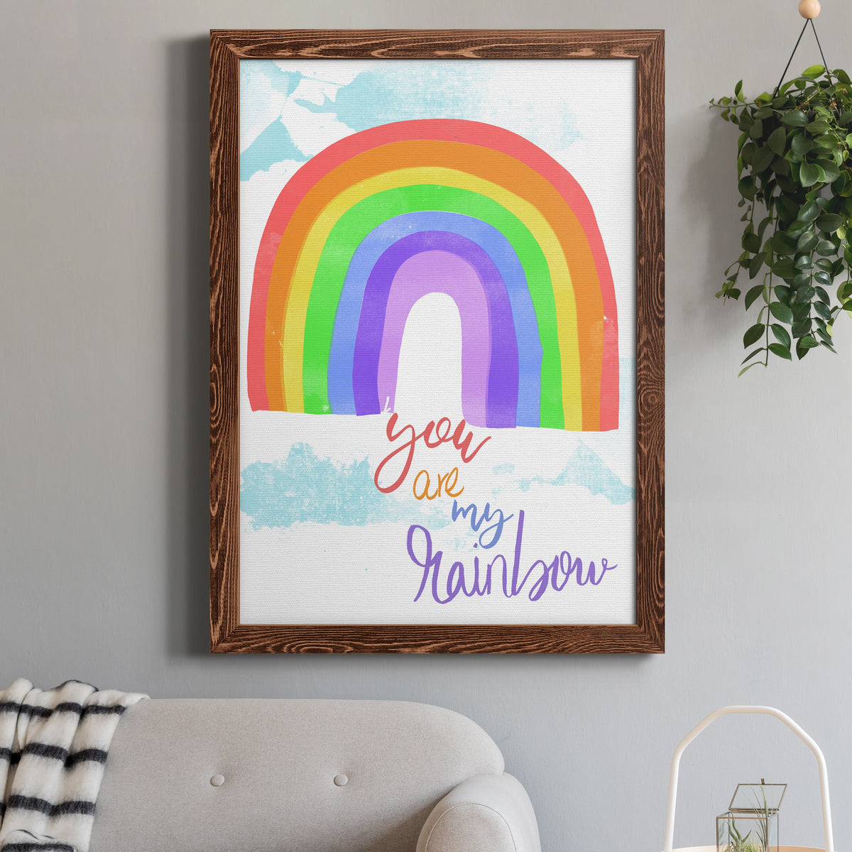You Are My Rainbow - Barnwood Framed Canvas Print