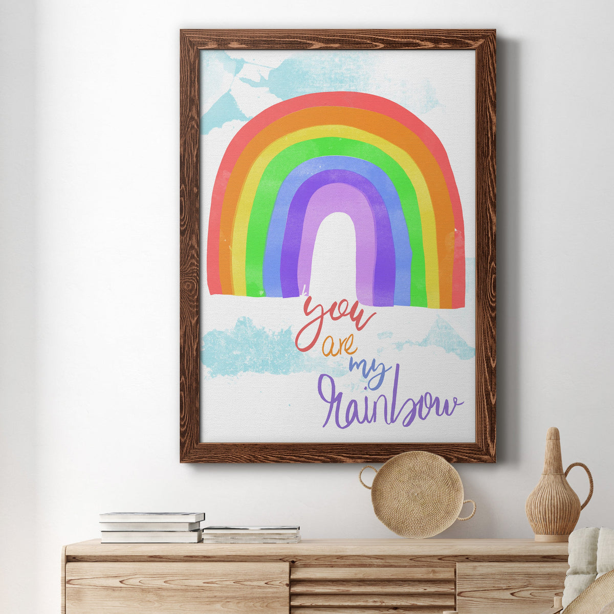 You Are My Rainbow - Barnwood Framed Canvas Print