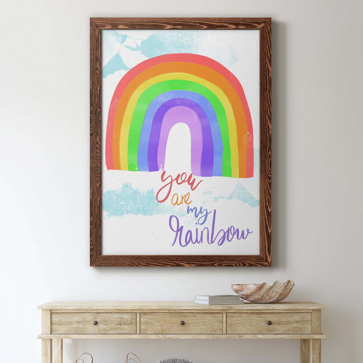 You Are My Rainbow - Barnwood Framed Canvas Print