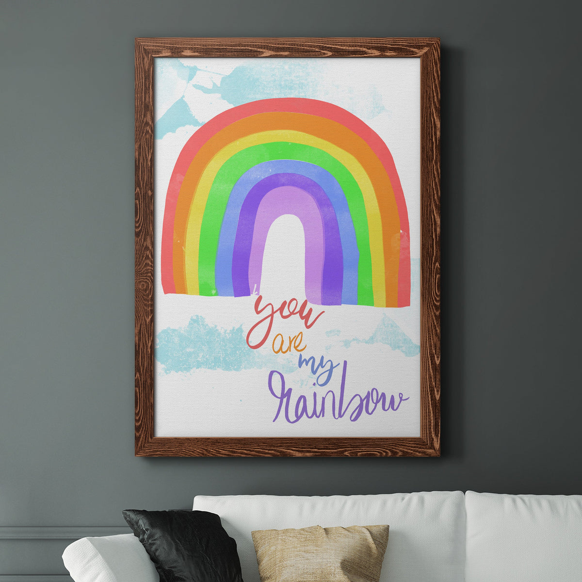 You Are My Rainbow - Barnwood Framed Canvas Print