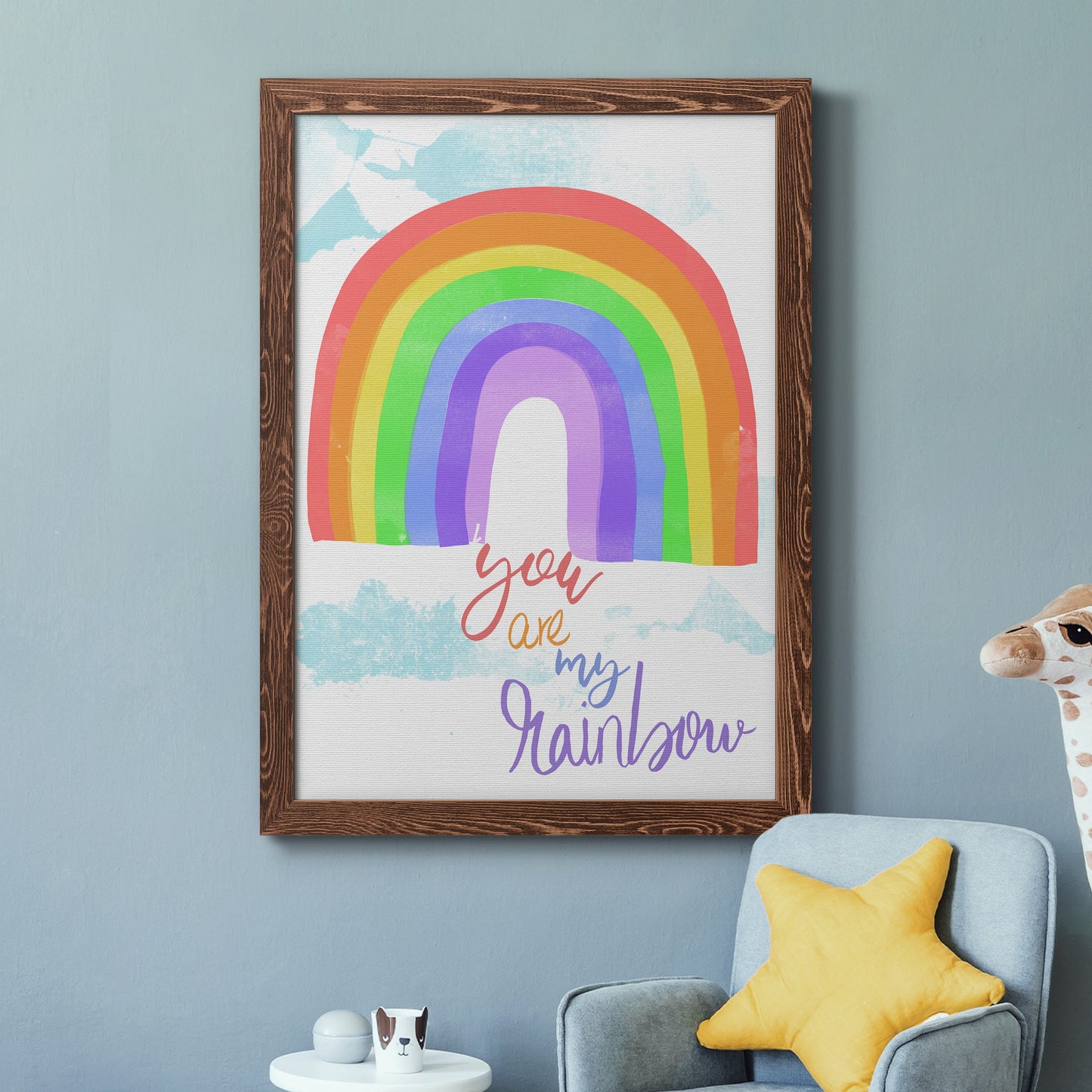 You Are My Rainbow - Barnwood Framed Canvas Print